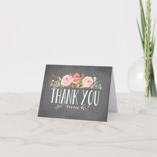 Bannière rose | Carte de remerciements baby shower (Devant)
