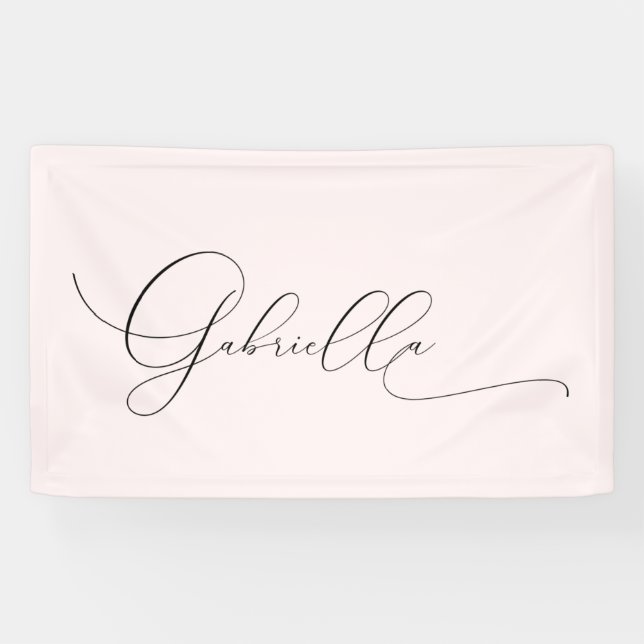 Bannière rose du nom personnalisé (Horizontal)