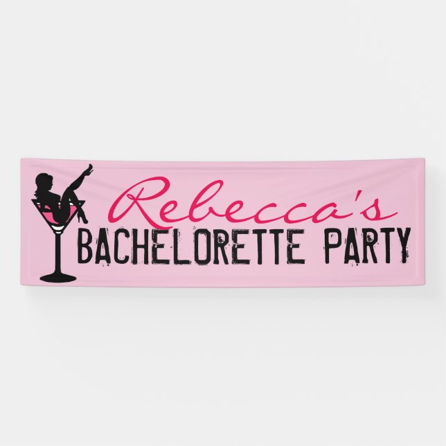 Bannière rose personnalisable de bachelorette de (Horizontal)