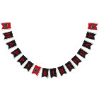 Bannière rouge d'anniversaire de ferme de tracteur