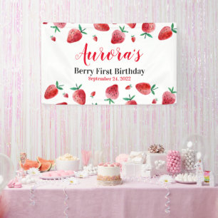 Bannière rouge fraise Berry Premier anniversaire