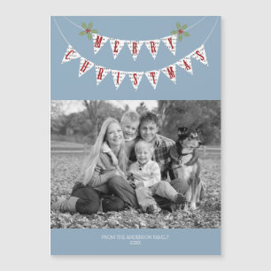 Bannière rustique - carte photo magnétique de Noël
