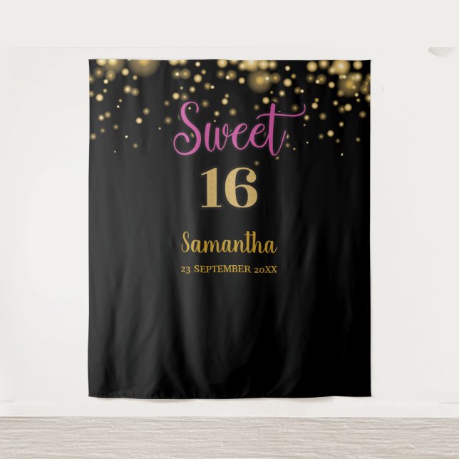 Bannière sweet sixteen Tapisserie Arrière-plan (Devant)