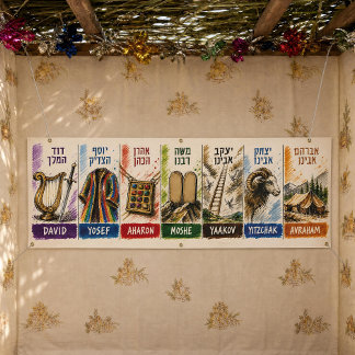 Bannière Ushpizin Sukkot, Décorations de Sukkah
