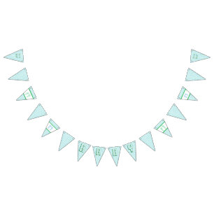 Bannière verte et bleue de guirlande de baby