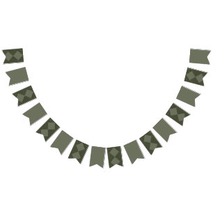 Bannière verte mousse géométrique – Drapeaux perso