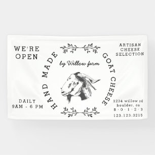 Bannière vintage de lait de chèvre