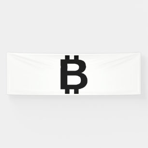 Bannière vinyle Bitcoin B gras 2,5x8