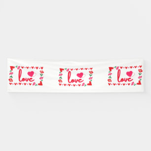 Bannière vinyle "J'aime la Saint-Valentin" 2,5x10