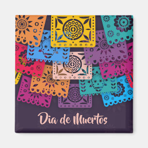 Bannières colorées Dia de Muertos   Magnet
