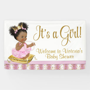 Bannières de Baby Shower de Princesse Afro-América