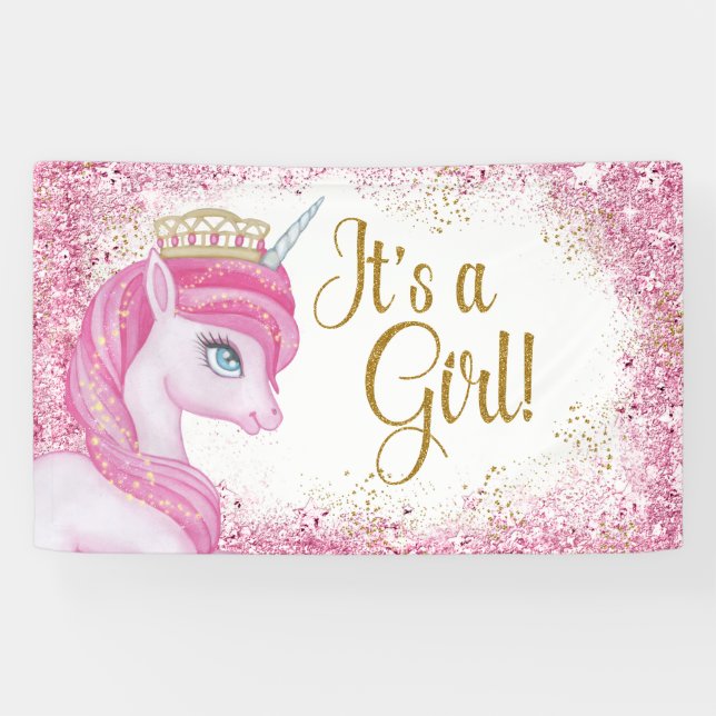 Bannières de Baby Shower Licorne (Horizontal)