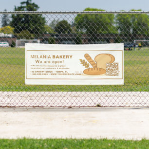 Bannières de boulangerie avec code QR  