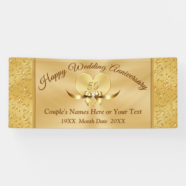 Bannières du 50e anniversaire du Mariage de l'or (Horizontal)