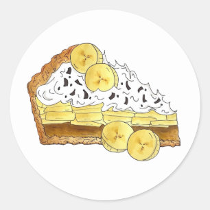 Banoffee Banana Toffee Pie Slice UK British Food Classic Round Sticker