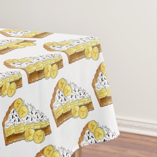 Banoffee Pie Banana Toffee Slice UK British Food Tablecloth (In Situ)