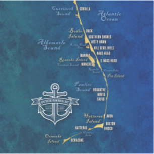 Banques extérieures Carte nautique - Sticker en vi