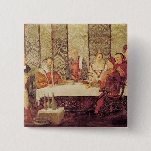 Banquet Given by Bartolomeo Colleoni 2 Inch Square Button