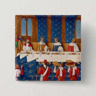 Banquet given by Charles V 2 Inch Square Button