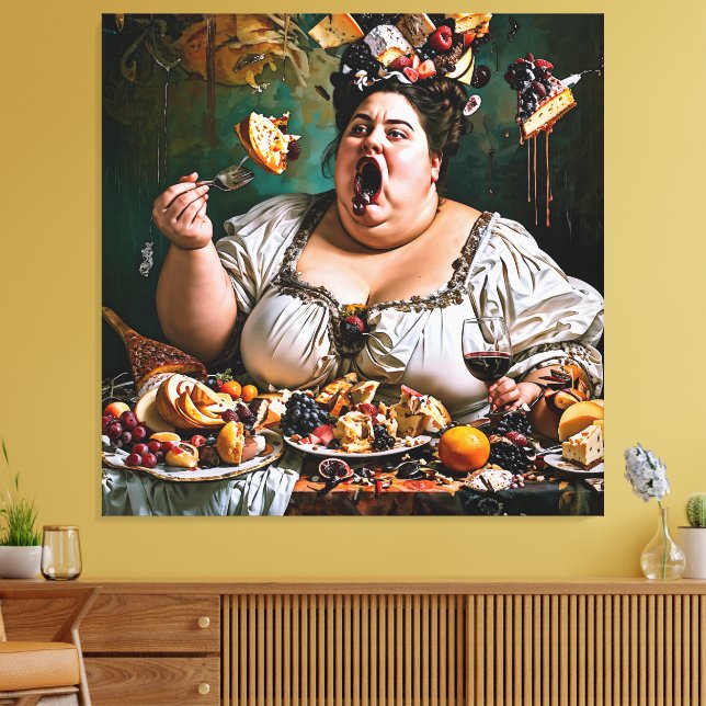 "Banquet of Chaos" Surreal Colourful Artwork Canvas Print (Insitu(LivingRoom))
