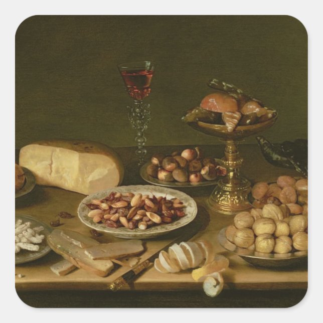 Banquet still life square sticker (Front)