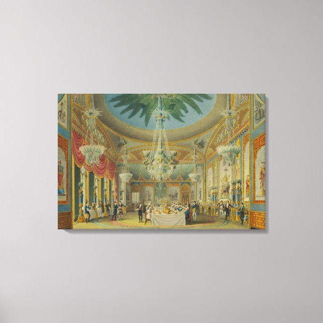 Banqueting Room, from 'Views of Royal Pavilion Canvas Print (Front)