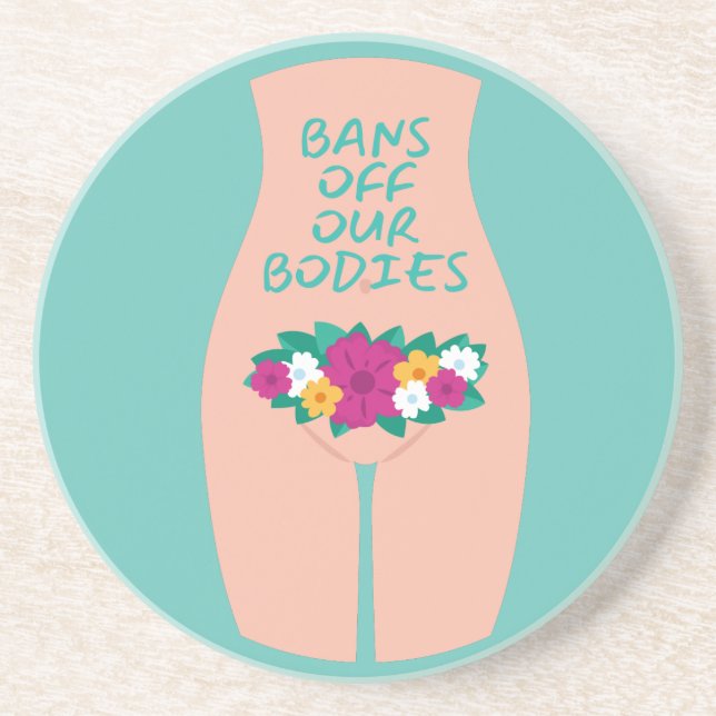 Bans Off Our Bodies Aqua  Coaster (Front)