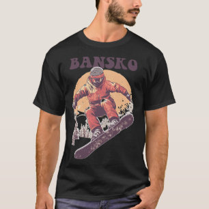 Bansko Bulgaria Retro Snowboard  T-Shirt