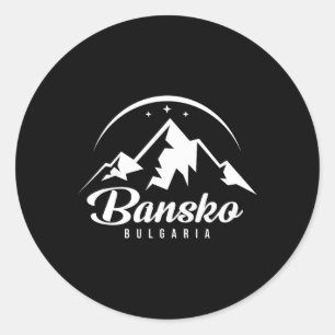 Bansko Bulgaria Ski Resort Skiing Snowboarding  Classic Round Sticker