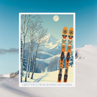 Bansko, Bulgarie ski vacances retro Carte postale