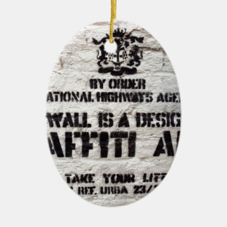 Bansky Designated Graffiti Area Ceramic Ornament