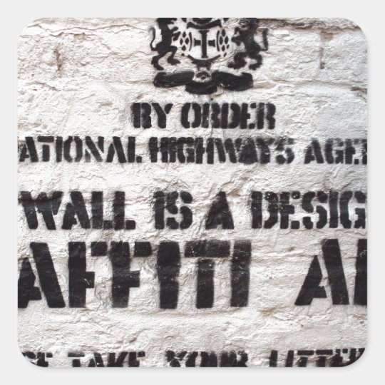 Bansky Designated Graffiti Area Square Sticker