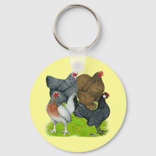 Bantam Hen Quartet Keychain