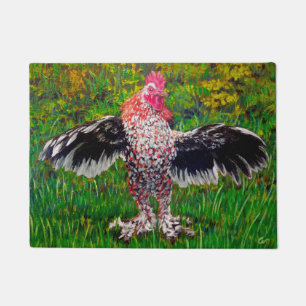 Bantam Rooster Chicken Doormat