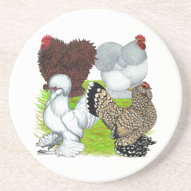 Bantams Feather Legged Coaster (Front)