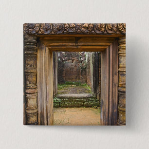 Banteay Srei Temple, Angkor, Siem Reap Province, 2 Inch Square Button