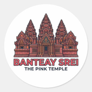 BANTEAY SREI THE PINK TEMPLE CLASSIC ROUND STICKER