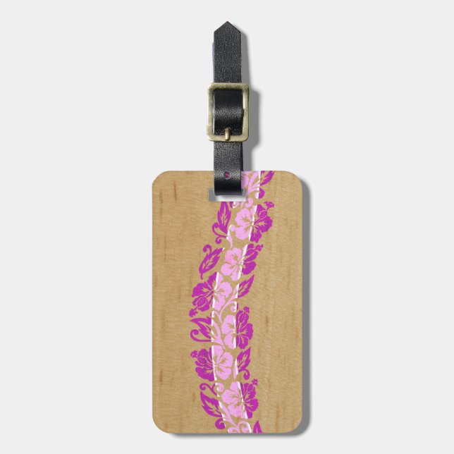 Banyans Hawaiian Hibiscus Surfboard Luggage Tags (Front Vertical)