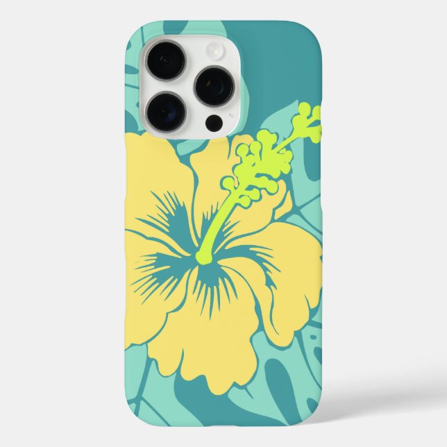 Banzai Beach Hawaiian Hibiscus Jade Green  Case-Mate iPhone Case (Back)