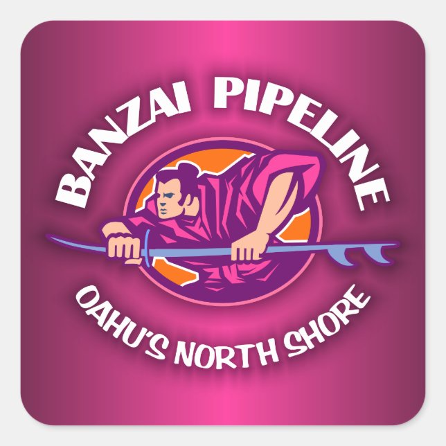 Banzai Pipeline 2 Square Sticker (Front)