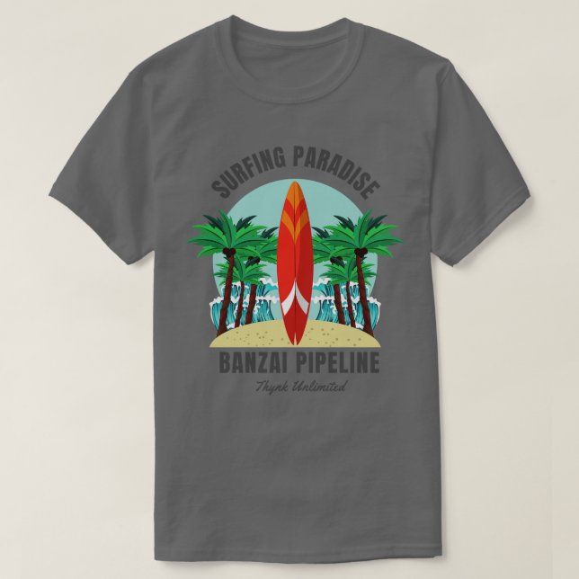 Banzai Pipeline Surfing Surfer TShirt (Design Front)