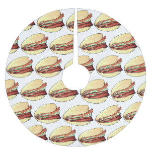 Bao Buns Porkbelly Lotus Bun Chinese Food Print Brushed Polyester Tree Skirt