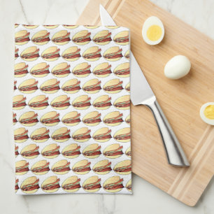 Bao Buns Porkbelly Lotus Bun Chinese Food Print Kitchen Towel