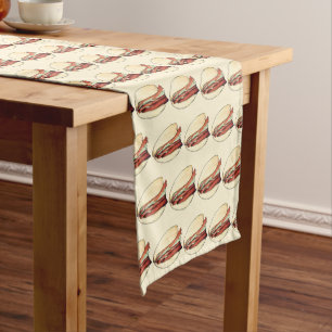 Bao Buns Porkbelly Lotus Bun Chinese Food Print Short Table Runner