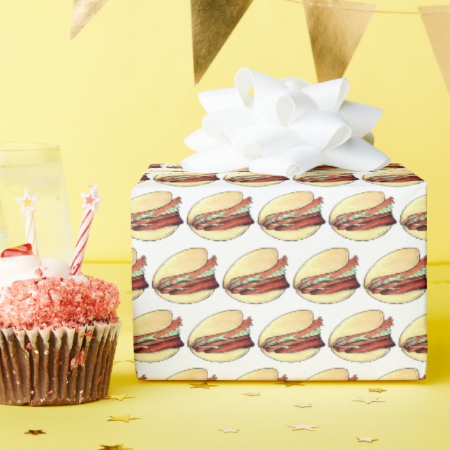 Bao Buns Porkbelly Lotus Bun Chinese Food Print Wrapping Paper (Birthday Party)