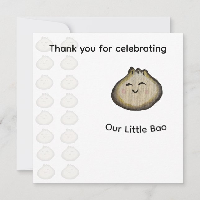 Bao Dumpling Birthday Party Invitation (Front)