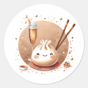 Bao in the Oven Little Dumpling Baby Shower Classic Round Sticker
