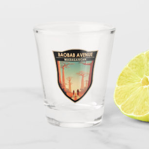 Baobab Avenue Madagascar Travel Badge Shot Glass