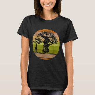 Baobab Tree Giraffe African Giraffe T-Shirt