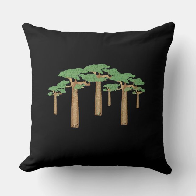 Baobab Trees Throw Pillow (Front)